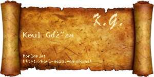 Keul Géza névjegykártya
