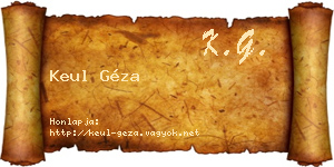 Keul Géza névjegykártya